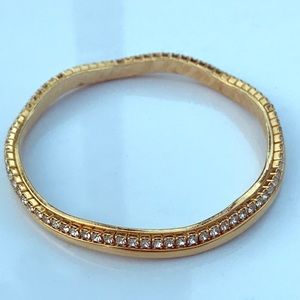 Gold and crystal bangle bracelet